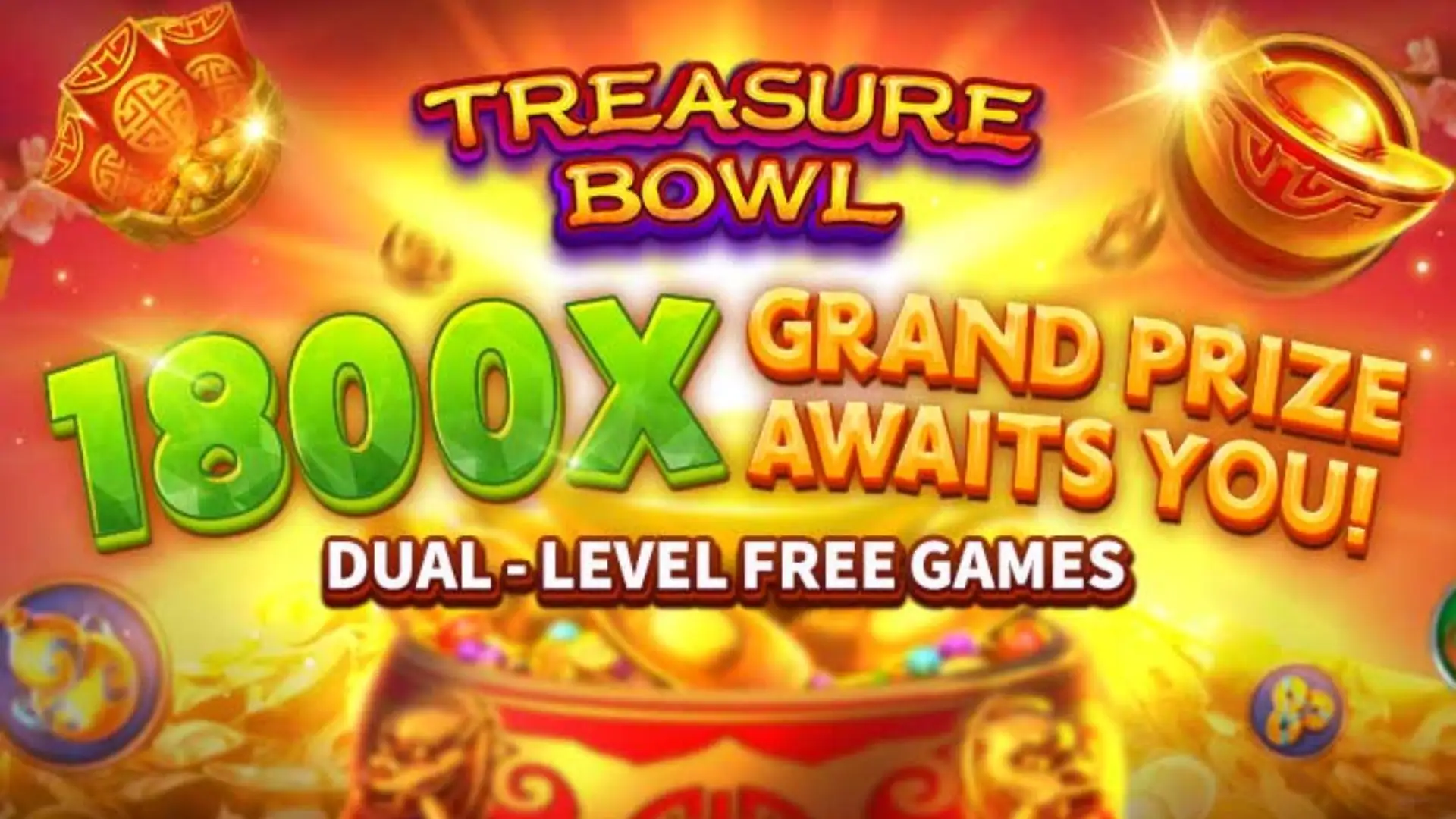 Multiplicadores Treasure Bowl 23jogo - 7777x Máximo com Tigela Dourada